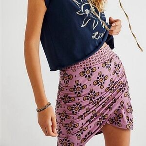 Women's Free People She's Something Else Ruched Asymmetrical Mini Skirt Size XS